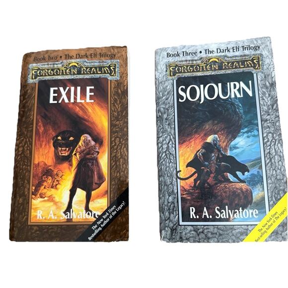 VTG 90s TSR Forgotten Realms: The Dark Elf Trilogy By RA Salvatore Books 2-3 PB - Picture 1 of 9